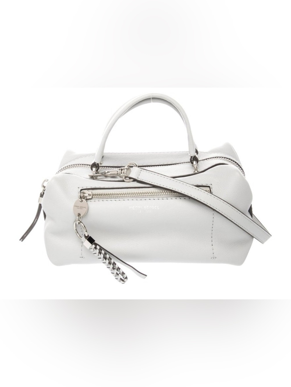 Henri Bendel White Leather Satchel with crossbody strap! Rare!!